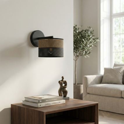 Wandlamp KARBON 1xE27/15W/230V zwart/bruin