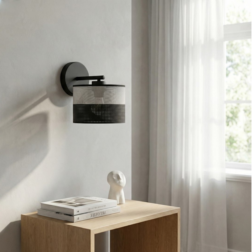 Wandlamp KARBON 1xE27/15W/230V zwart/grijs