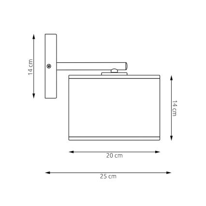 Wandlamp KARBON 1xE27/15W/230V zwart/grijs