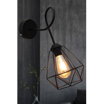 Wandlamp KARO 3xE27/15W/230V zwart