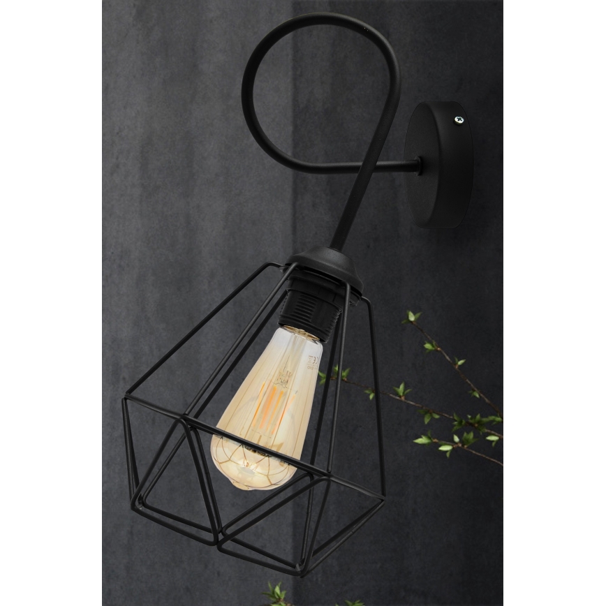 Wandlamp KARO 3xE27/15W/230V zwart