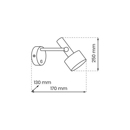 Wandlamp LINTERNA 1xGX53/12W/230V zwart