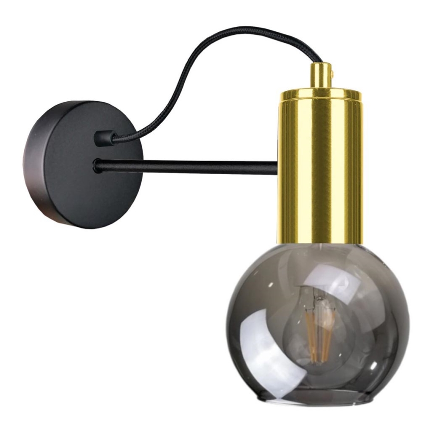 Wandlamp LIVA 1xE27/60W/230V zwart/gouden