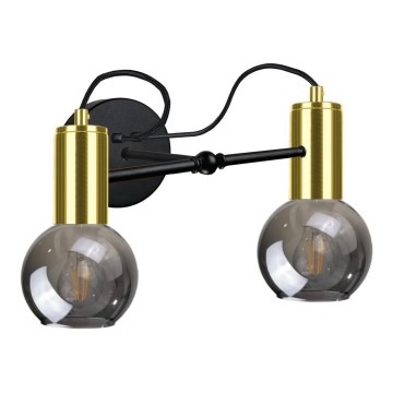 Wandlamp LIVA 2xE27/60W/230V zwart/gouden