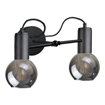 Wandlamp LIVA 2xE27/60W/230V zwart