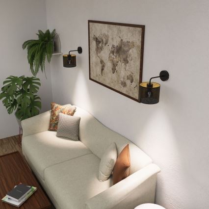 Wandlamp LOFT SHADE 1xE27/60W/230V zwart/goud