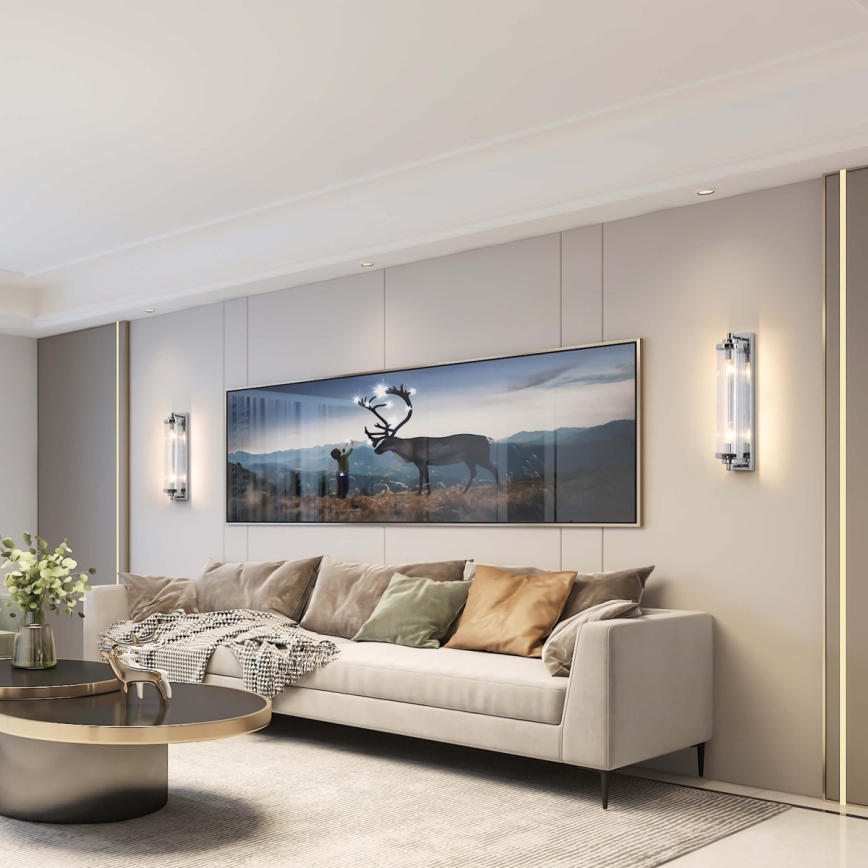 Wandlamp LORENZO 2xE14/40W/230V glanzend chroom