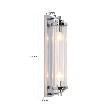 Wandlamp LORENZO 2xE14/40W/230V glanzend chroom