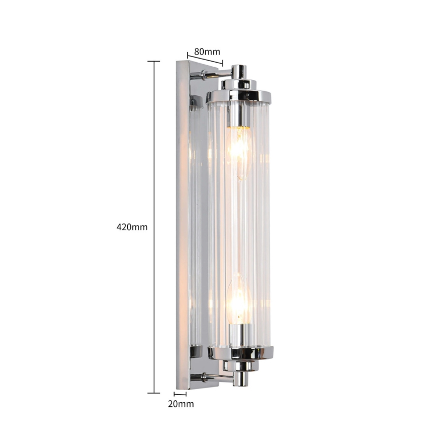 Wandlamp LORENZO 2xE14/40W/230V glanzend chroom