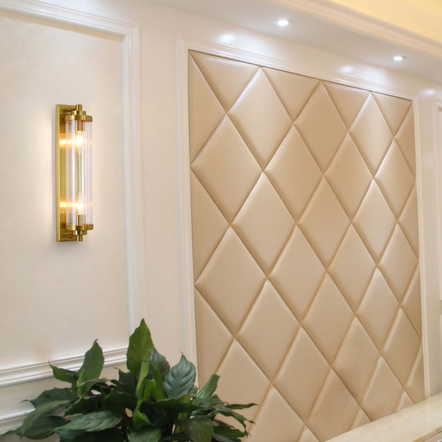 Wandlamp LORENZO 2xE14/40W/230V goudkleurig