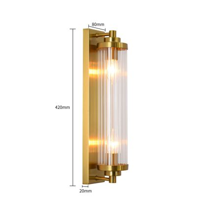 Wandlamp LORENZO 2xE14/40W/230V goudkleurig