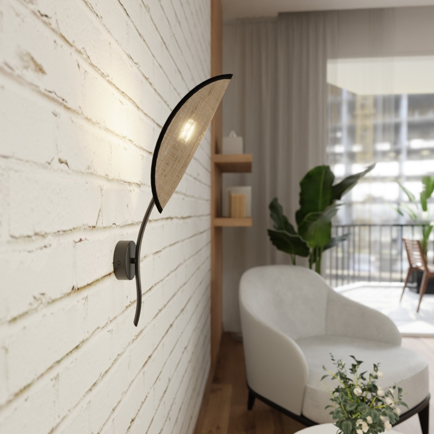 Wandlamp LOTUS 1xE14/10W/230V zwart/beige