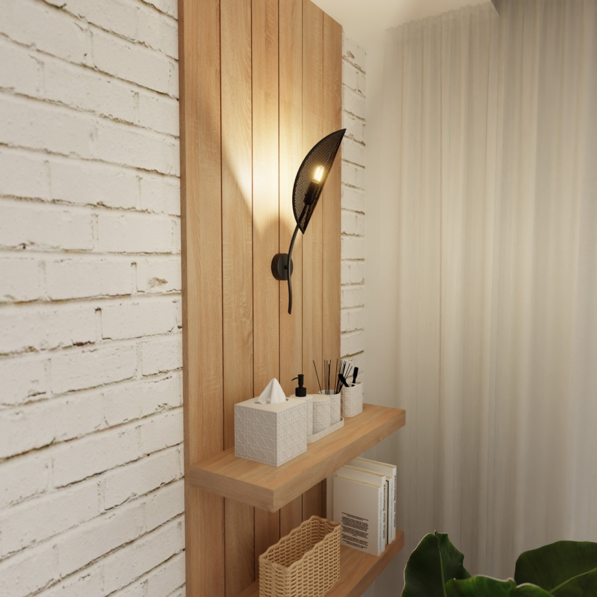 Wandlamp LOTUS 1xE14/10W/230V zwart/goud