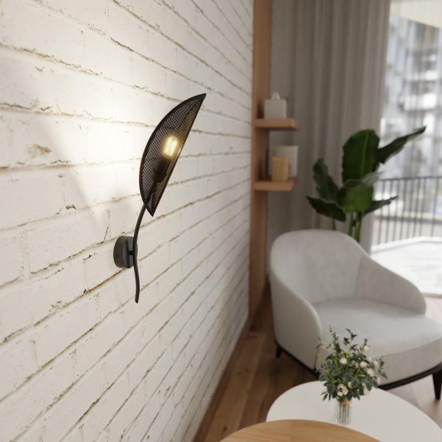 Wandlamp LOTUS 1xE14/10W/230V zwart/goud