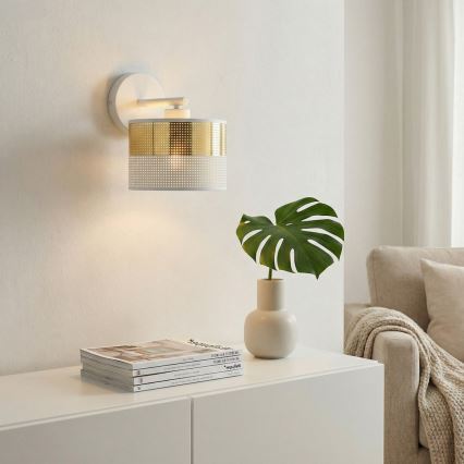 Wandlamp LUX 1xE27/15W/230V wit/goud