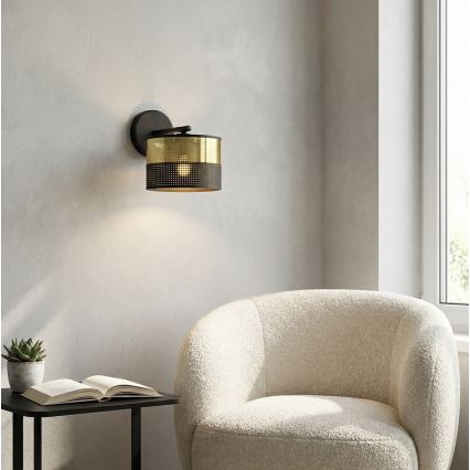 Wandlamp LUX 1xE27/15W/230V zwart/goud