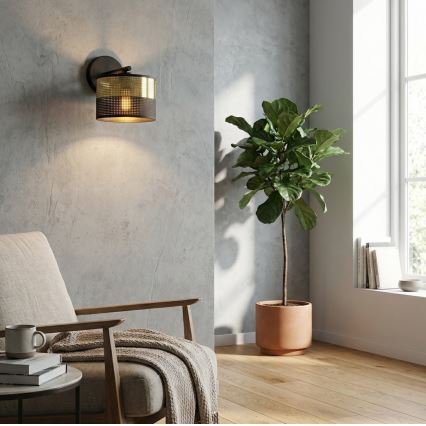 Wandlamp LUX 1xE27/15W/230V zwart/goud