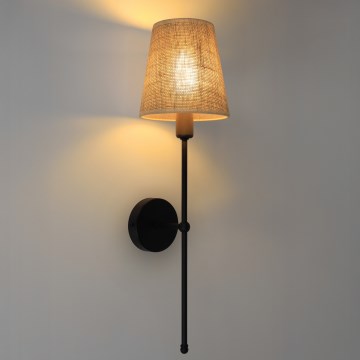 Wandlamp MADELA 1xE14/40W/230V jute/zwart