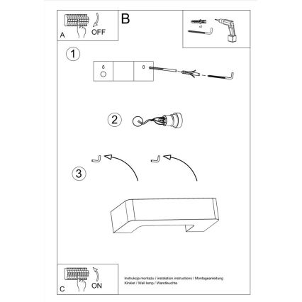 Wandlamp MAGNET 1xE27/60W/230V wit