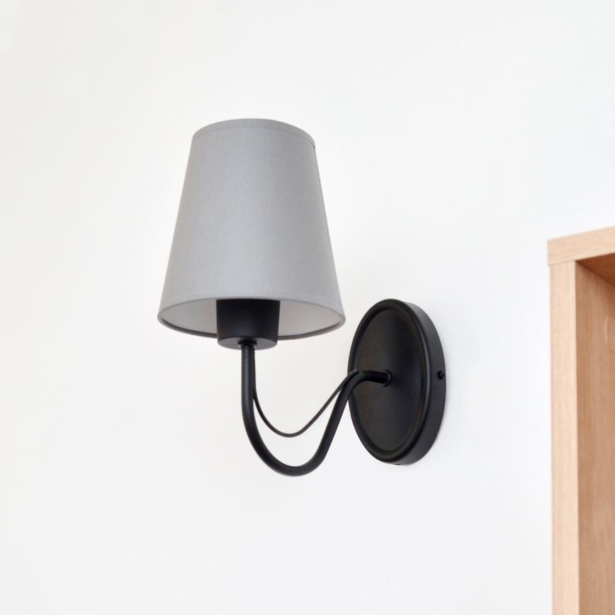 Wandlamp MALBO 1xE27/15W/230V grijs/zwart