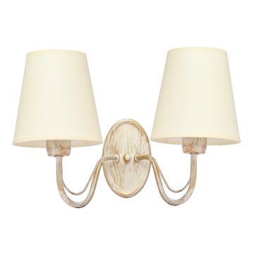 Wandlamp MALBO 2xE27/15W/230V beige