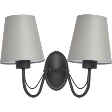 Wandlamp MALBO 2xE27/15W/230V grijs/zwart