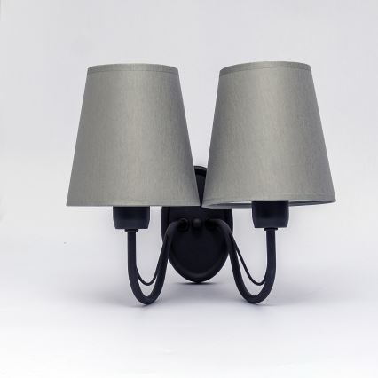 Wandlamp MALBO 2xE27/15W/230V grijs/zwart