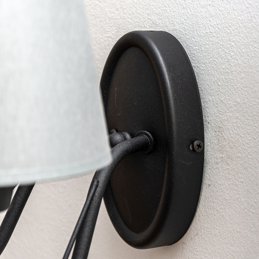 Wandlamp MALBO 2xE27/15W/230V grijs/zwart