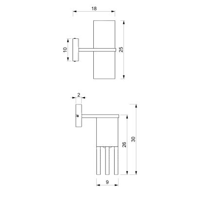 Wandlamp MALM 1xE27/60W/230V