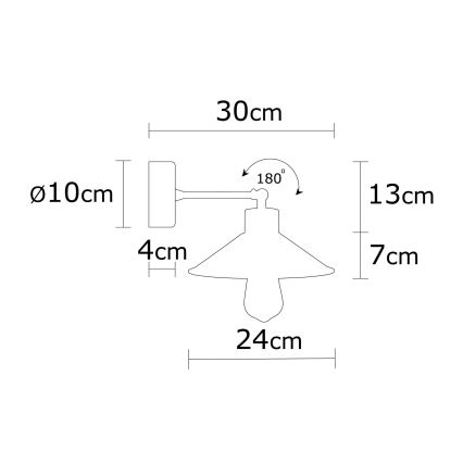 Wandlamp MANAVGAT 1xE27/40W/230V bruin/zwart