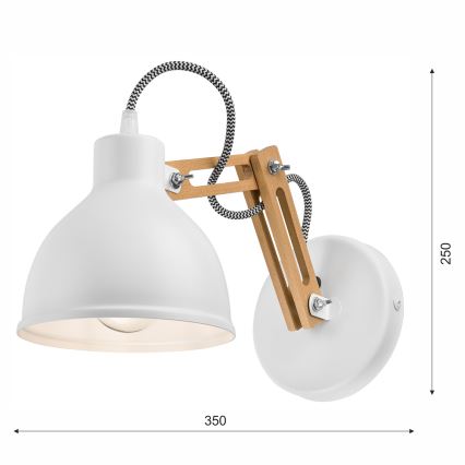 Wandlamp MARCELLO 1xE27/60W/230V beuken - FSC gecertificeerd