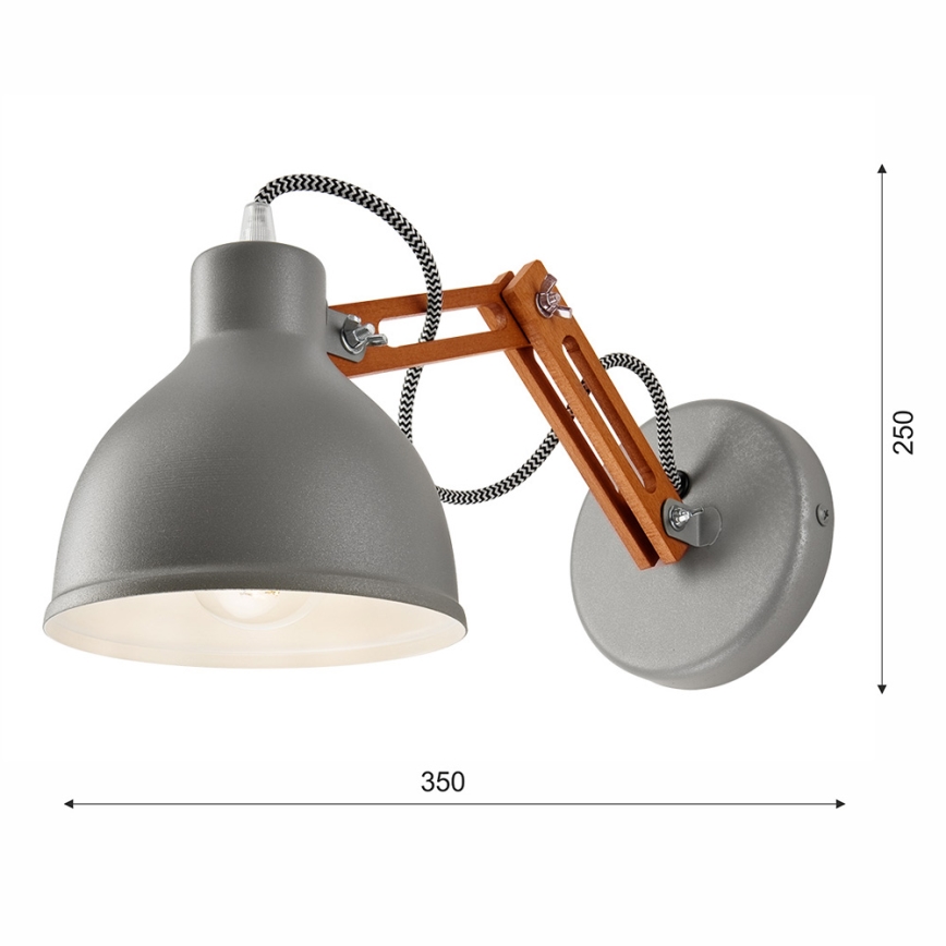 Wandlamp MARCELLO 1xE27/60W/230V beuk