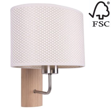 Wandlamp MERCEDES 1xE27/25W/230V crème/eiken – FSC gecertificeerd