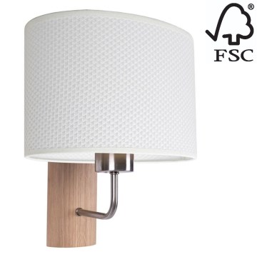 Wandlamp MERCEDES 1xE27/25W/230V wit/eiken – FSC gecertificeerd