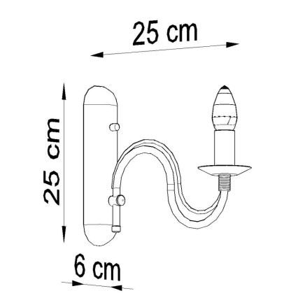 Wandlamp MINERWA 1xE14/40W/230V wit