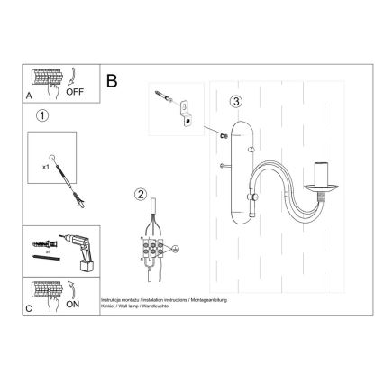 Wandlamp MINERWA 1xE14/40W/230V wit