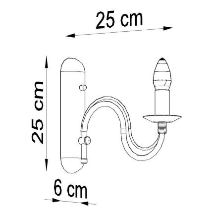 Wandlamp MINERWA 1xE14/40W/230V zwart