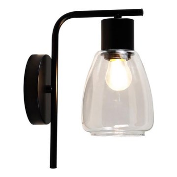 Wandlamp MOLDO 1xE27/40W/230V zwart/doorzichtig