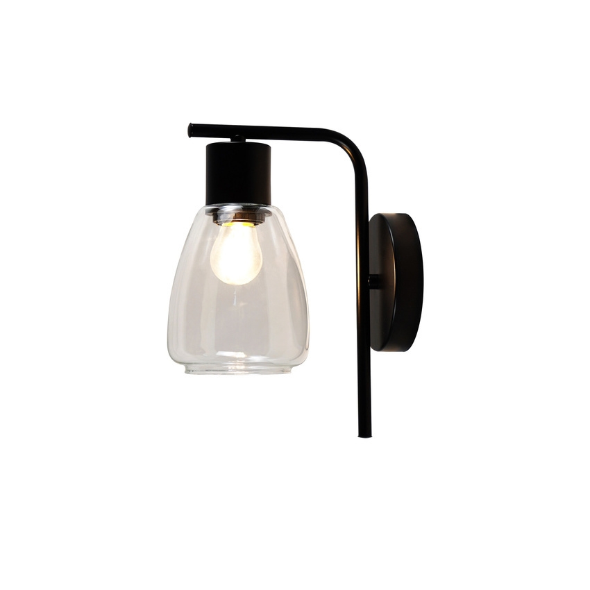 Wandlamp MOLDO 1xE27/40W/230V zwart/doorzichtig