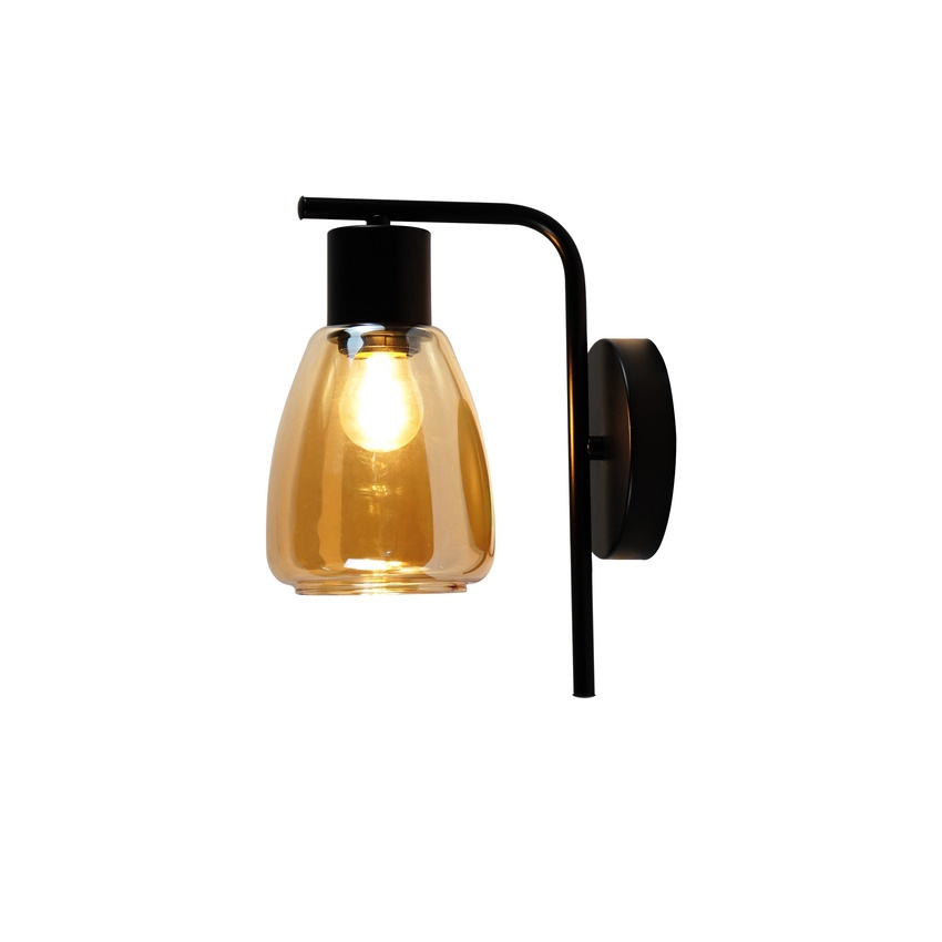 Wandlamp MOLDO 1xE27/40W/230V zwart/gerookt beige