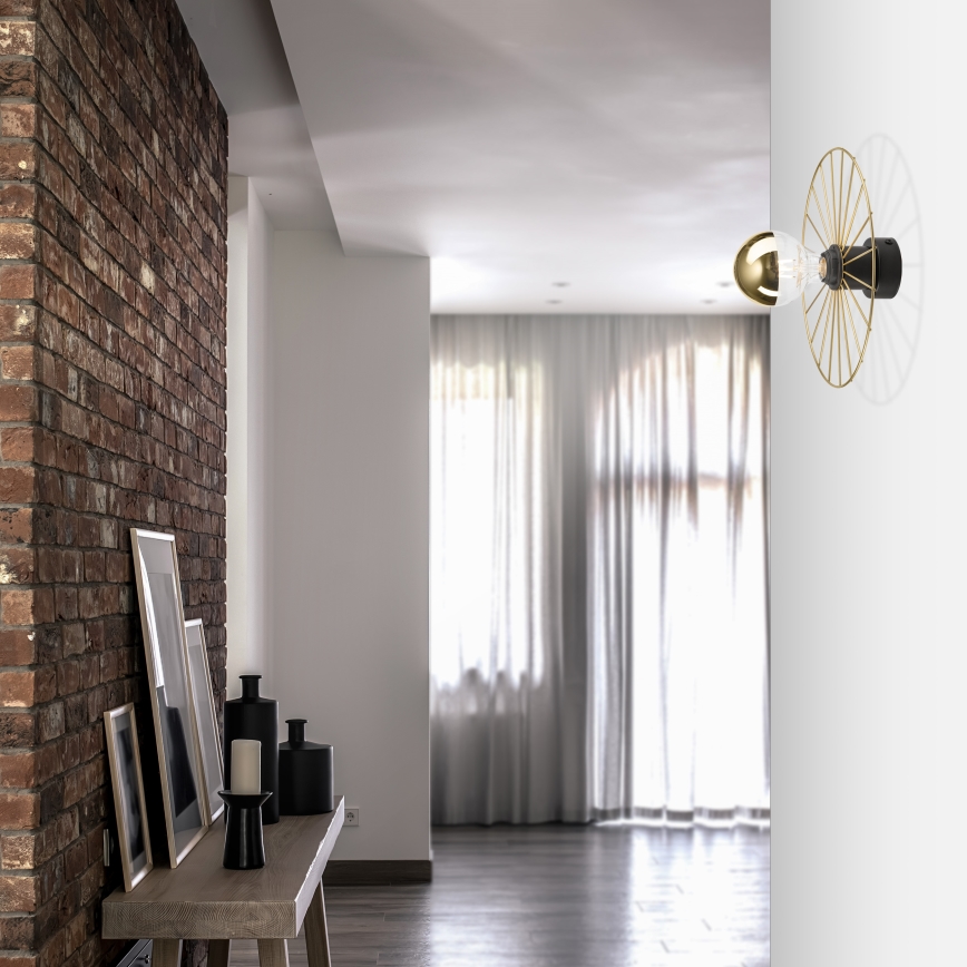Wandlamp MONTANA 1xE27/15W/230V diameter 30 cm goud