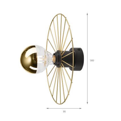 Wandlamp MONTANA 1xE27/15W/230V diameter 30 cm goud