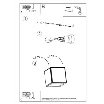 Wandlamp NESTA 1x E27 / 60W / 230V