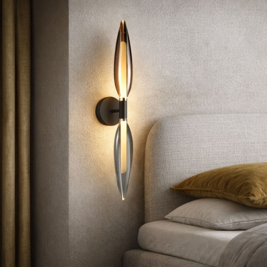 Wandlamp NORDIC 2xG9/5W/230V zwart chroom/koper