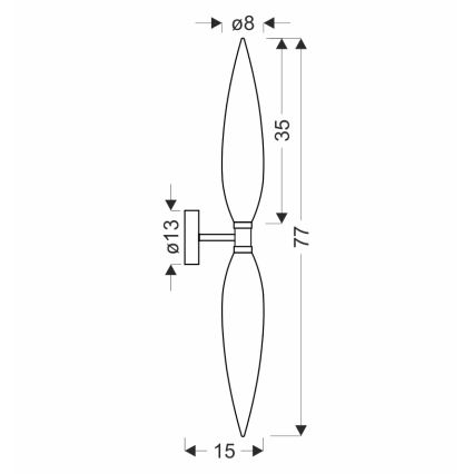 Wandlamp NORDIC 2xG9/5W/230V zwart/rookbeige
