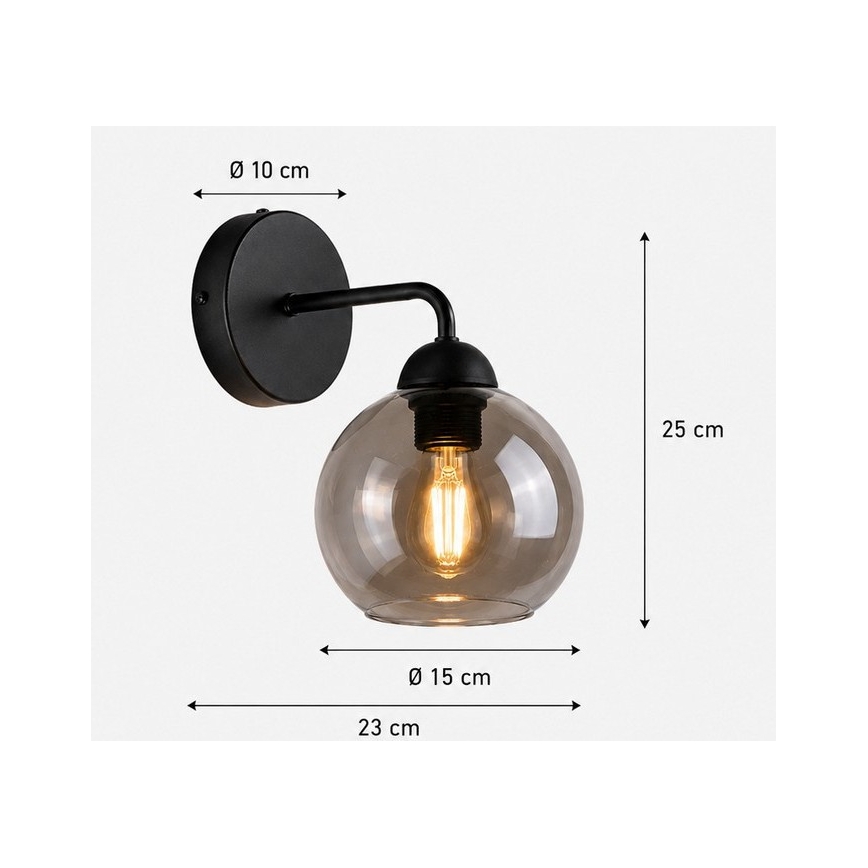 Wandlamp OSMO 1xE27/60W/230V zwart