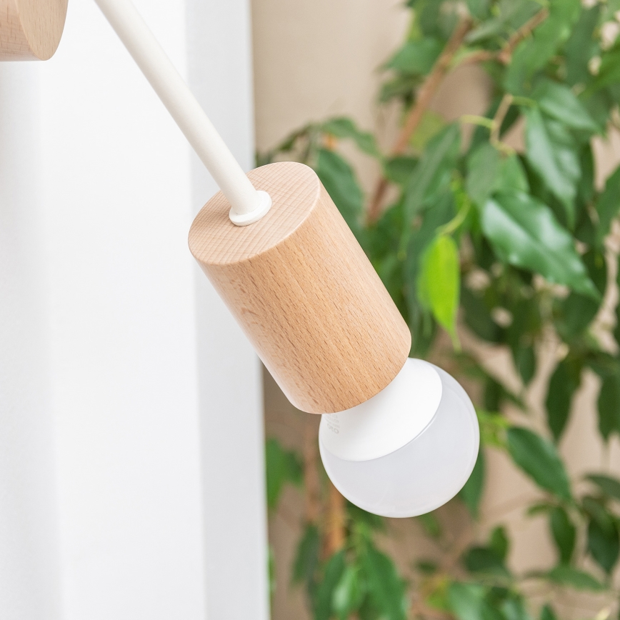 Wandlamp OXFORD 1xE27/15W/230V dennenhout/crème