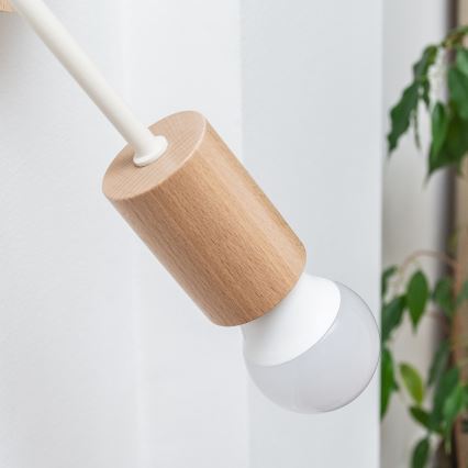 Wandlamp OXFORD 1xE27/15W/230V dennenhout/crème