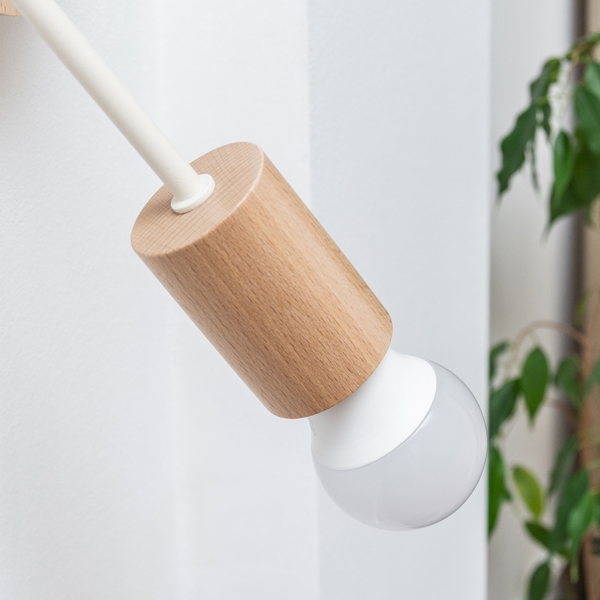 Wandlamp OXFORD 1xE27/15W/230V dennenhout/crème