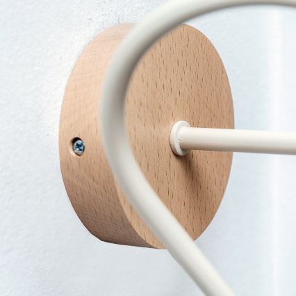 Wandlamp OXFORD 1xE27/15W/230V dennenhout/crème